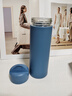 隨手塑玻杯手機支架玻璃杯防燙泡茶杯子簡(jiǎn)約辦公防摔便攜式水杯 藍色 400ml 曬單實(shí)拍圖