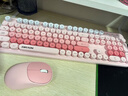 前行者（EWEADN）V96高顏值復古無(wú)線(xiàn)鍵盤(pán)鍵鼠套裝真機械手感無(wú)線(xiàn)辦公鍵鼠套裝筆記本薄膜鍵盤(pán) 櫻花粉無(wú)線(xiàn)鍵鼠套裝 曬單實(shí)拍圖