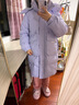 雅鹿羽絨服女中長(cháng)款2025冬季新款時(shí)尚韓版寬松連帽加厚保暖女士外套 紫色 M (160) 曬單實(shí)拍圖