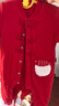 童泰（TONGTAI）嬰兒連體衣冬季純棉夾棉寶寶衣服兒童哈衣喜慶新年裝爬服紅色73cm 曬單實(shí)拍圖