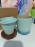 叁旬（sanxun） 知行陶瓷泡茶馬克杯帶蓋過(guò)濾水杯女男辦公室茶水分離杯子定制 知行馬克杯【湖蘭釉】 曬單實(shí)拍圖
