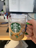 星巴克女神杯子高顏值系列耐熱玻璃杯咖啡杯牛奶杯水杯少女心吸管杯 韓國梨花杯502ml 曬單實(shí)拍圖