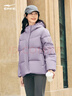 鴻星爾克（ERKE）羽絨服女冬季新款女士面包服防潑水短款棉服夾克外套女款 意蘊紫 L 曬單實(shí)拍圖