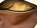 裘真新年禮物 頭層植鞣牛皮休閑月牙包復古簡(jiǎn)約百搭單肩斜挎包女小包 咖啡色 曬單實(shí)拍圖