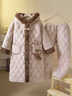 歐詩(shī)帛2025新款三層夾棉睡衣女士冬季睡袍加厚加絨保暖珊瑚絨家居服套裝 86077女 【加絨加厚蓄熱保暖】 L 建議體重100-120斤 曬單實(shí)拍圖