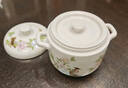洛威景德鎮骨瓷雙耳純白碗燕窩海參隔水燉盅瓦罐陶瓷蒸雞蛋碗帶蓋家用 琴瑟和鳴中號燉盅 （550ml） 曬單實(shí)拍圖