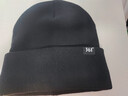 361°針織帽子冬季男加絨防寒滑雪騎行護耳保暖帽加厚毛線(xiàn)帽女 曜石黑 曬單實(shí)拍圖