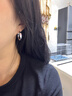 瑞泓祥999純銀耳針耳釘素圈耳環(huán)圈圈大氣高級感百搭耳圈耳飾2025年爆款 999銀針款-章若楠同款簡(jiǎn)約耳環(huán)（兩只價(jià)） 曬單實(shí)拍圖