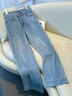 羅蒙夏季薄款淺藍色九分窄版直筒牛仔褲女2025新款高腰小個(gè)子闊腿褲子 淺藍色_九分 L 【建議105-115斤】 曬單實(shí)拍圖