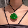 緬甸冰種帝王綠翡翠佛公吊墜滿(mǎn)綠大肚佛玉吊墜男女掛件a貨正品 曬單實(shí)拍圖
