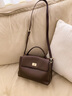 viney郵差包包女包牛皮斜挎包大容量單肩包生日新年禮物送女友老婆 【巧克力色】實(shí)用高檔手提托特包 曬單實(shí)拍圖