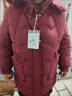 200斤中老年人冬裝羽絨棉服女?huà)寢屩虚L(cháng)款棉襖大碼棉衣保暖外套厚 棗紅色 （帽子可拆卸） 6XL 建議180-200斤 曬單實(shí)拍圖