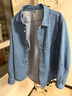 京東京造【純棉牛仔】長(cháng)袖襯衫男新款休閑情侶外套 中藍色M 曬單實(shí)拍圖
