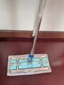 新款藍平板夾布墩布家用木地板毛巾懶人抹布一拖不銹鋼拖布 新款藍色鋼夾拖把【共2布】 曬單實(shí)拍圖