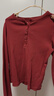 優(yōu)衣庫女裝羅紋亨利領(lǐng)T恤/長(cháng)袖修身短款內搭打底479591 487908 479591/17棗紅色 XL 曬單實(shí)拍圖