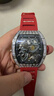 格雅（GEYA）長(cháng)城系列品牌鏤空手表男士酒桶手表自動(dòng)機械腕表 送男友 紅帶-G78129GWKR 曬單實(shí)拍圖