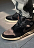 耐克（NIKE）男鞋Air Jordan 1 AJ1棕黑色舒適防滑耐磨減震中幫運動(dòng)復古籃球鞋 IB7110-002 41 曬單實(shí)拍圖