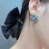KRISTEN JUDI藍色大花朵耳環(huán)女銀針彩花瓣耳飾微鑲耳釘輕奢高級感媽媽生日禮物 升級款-微鑲藍色閃立體花朵耳環(huán) 曬單實(shí)拍圖