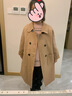 迪士尼高端定制雙面羊絨大衣女童2025新款冬裝兒童呢子羊毛大童毛呢大衣 米白色 150 曬單實(shí)拍圖
