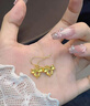 中國黃金（CHINA GOLD）黃金靈動(dòng)蝴蝶耳釘女足金耳墜耳環(huán)彎鉤耳飾新年節禮物送老婆愛(ài)人 蝴蝶結耳墜【贈S925銀圓珠耳鉤】約0.6g 曬單實(shí)拍圖