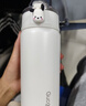 隆屋保溫杯女高顏值水杯帶茶隔大容量可愛(ài)隨手杯316不銹鋼泡茶杯子 白色小帕-550ML貼紙+3D貼 曬單實(shí)拍圖
