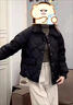 2025新款菱格冬季羽絨棉服輕薄小個(gè)子棉襖短款寬松棉衣小香風(fēng)外套 黑色 M 建議80-105斤 曬單實(shí)拍圖