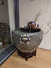 大型陶瓷流水噴泉魚(yú)缸陶罐水循環(huán)造景古法魚(yú)缸客廳陽(yáng)臺落地大水缸 大號復古荷花+陶罐流水 曬單實(shí)拍圖