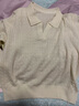【京東直采】polo領(lǐng)款女士100%綿羊毛翻領(lǐng)長(cháng)袖針織羊毛衫試用 白色 L 建議體重（100-120斤） 曬單實(shí)拍圖