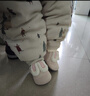 戴維貝拉嬰兒步前鞋冬季女童寶寶加絨初生鞋子魔術(shù)貼棉鞋 曬單實(shí)拍圖
