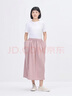 MUJI IDEE 女式 平紋 抽褶裙 半身裙女裙子 25年夏季 純棉 GA47CC5S 煙熏粉色 均碼 (165/72A) 曬單實(shí)拍圖