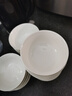 紅牡丹 純白骨瓷米飯碗中式餐具套裝防燙高腳碗家庭釉下彩陶瓷碗具組合 純白高腳碗 10個(gè)裝 4.5英寸 曬單實(shí)拍圖