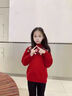 女童紅色毛衣冬季加厚2026兒童新年女孩大童秋冬本命年拜年服衣服 紅色【升級編織幸運星圖案】 150 曬單實(shí)拍圖