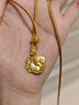 世紀緣花間貓黃金吊墜古法足金手工鏨刻古韻典雅掛墜生日禮物送女友 9.9g 曬單實(shí)拍圖