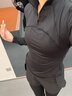 VICTORIATOURIST瑜伽服套裝女健身服跑步運動(dòng)套裝普拉提羽毛球服半拉鏈兩件套黑L 曬單實(shí)拍圖