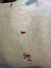 VEGA CHANG粉色毛衣女2026新款春季愛(ài)心刺繡甜美少女減齡針織衫 霧桃粉(針織衫) S 曬單實(shí)拍圖