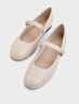 CHARLES&KEITH26春新品真皮平底瑪麗珍鞋淺口單鞋SL1-71720141 Oat燕麥色 37 （235） 曬單實(shí)拍圖