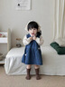 G.duck小黃鴨童裝女童連衣裙春秋兒童裙子公主裙洋氣女孩寶寶牛仔背心裙 圖片色 110 建議4~5歲【100-110cm】cm 曬單實(shí)拍圖