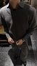 花花公子（PLAYBOY）2025秋冬季新款老錢(qián)風(fēng)假兩件重磅翻領(lǐng)毛衣男針織衫線(xiàn)上衣服男裝 深灰色 （官方正品） XL （適合115-135斤） 曬單實(shí)拍圖