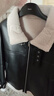 fano studios范洛Fano 皮毛一體短外套女加絨加厚冬新款寬松設計感機車(chē)服夾克 黑色 XS 曬單實(shí)拍圖