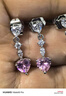 XUPING旭平首飾心型耳釘女生日常百搭通勤必備送禮X001128224 紫色 曬單實(shí)拍圖