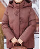 雋狐中老年羽絨服女款短款媽媽冬裝加厚大碼70歲老人奶奶太太冬季外套 咖啡 3XL 【推薦121-135斤】 曬單實(shí)拍圖