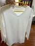 布先生可機洗V領(lǐng)純色長(cháng)袖打底T恤男2025早春新品上衣KT15779 【打底T】V領(lǐng)-皓月白 2XL (185) 曬單實(shí)拍圖