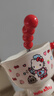 helloKitty凱蒂貓馬克杯陶瓷高顏值家用喝水杯子情人節送女友禮物 紅色高腳杯-蛋糕凱蒂【杯+珠勺】 曬單實(shí)拍圖