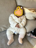 嬰兒夾棉連體衣春季男女寶寶哈衣爬服純棉服棉衣服秋冬裝加厚套裝 彩虹藍色 40克棉 （適合18-23度） 66cm 11-14斤 曬單實(shí)拍圖