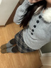 甜辣妹毛領(lǐng)小眾灰上衣搭配黑格短裙套裝女秋冬季新款純欲風(fēng)兩件套 灰毛衣+黑格短裙【兩件套】 L （105-120斤） 曬單實(shí)拍圖