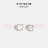 蔻馳（COACH）【新年禮物】奧萊女士經(jīng)典標志耳釘禮物 銀色 曬單實(shí)拍圖