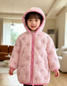 愛(ài)兒健女童粉色可愛(ài)連帽羽絨服外套2026年秋冬季小孩兒童裝衣服 淺粉色 100 曬單實(shí)拍圖