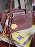 食草堂[明星同款]女包方糖保齡球植鞣牛皮手提單肩斜挎包輕奢情人節禮物 mini深啡【沈月同款】 曬單實(shí)拍圖