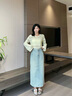 香影牛仔半身裙女2026春季新款港風(fēng)淺色小個(gè)子梨形百搭過(guò)膝中長(cháng)裙 牛仔藍 S 曬單實(shí)拍圖