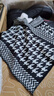 千格鳥(niǎo)三角圍巾圍脖護頸假領(lǐng)套頭脖套套頭保暖男女通用三角巾秋冬 黑色千鳥(niǎo)格+萬(wàn)福紅邊 曬單實(shí)拍圖